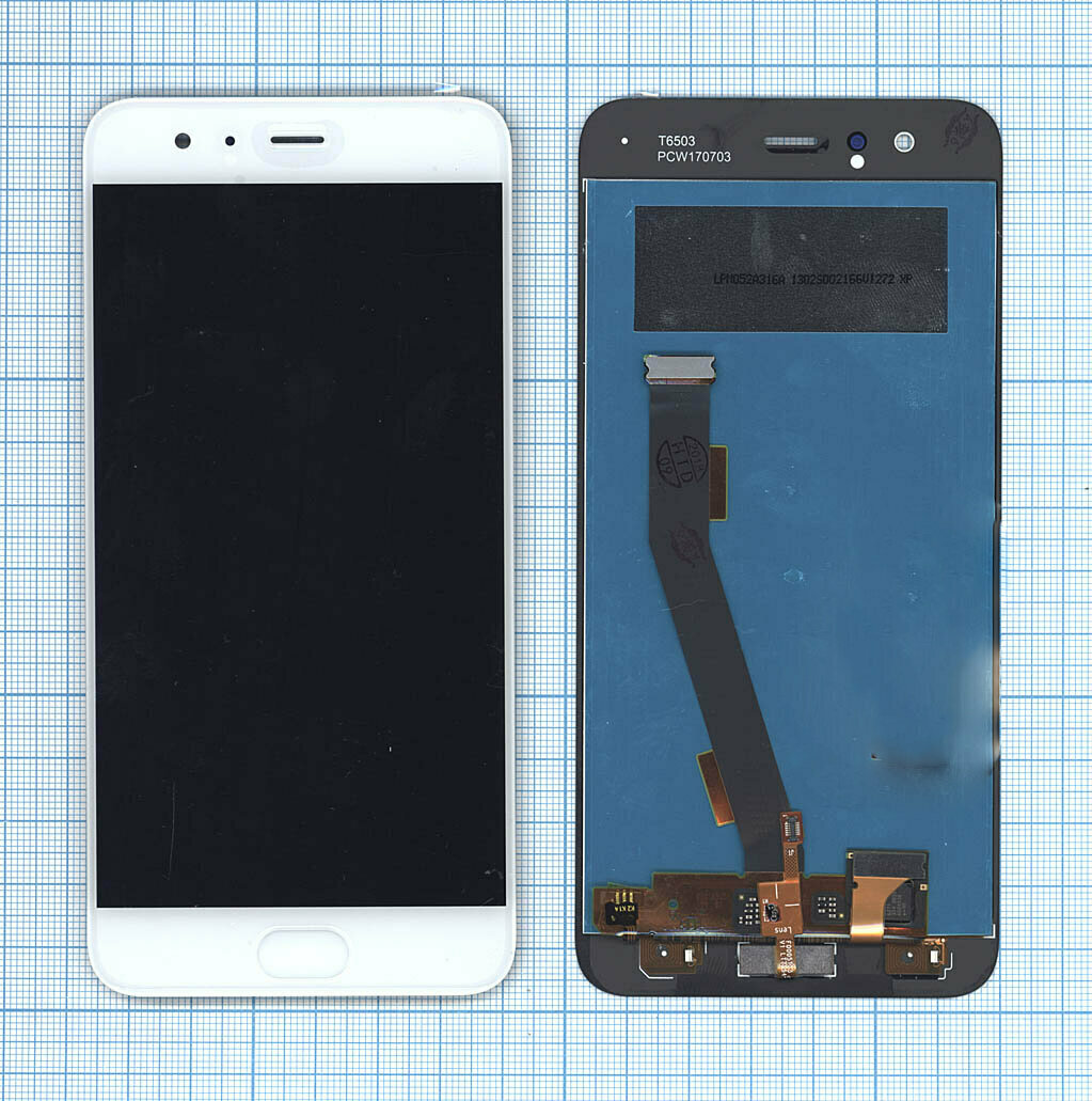 Дисплей в сборе с тачскрином для Xiaomi Mi 6 белый