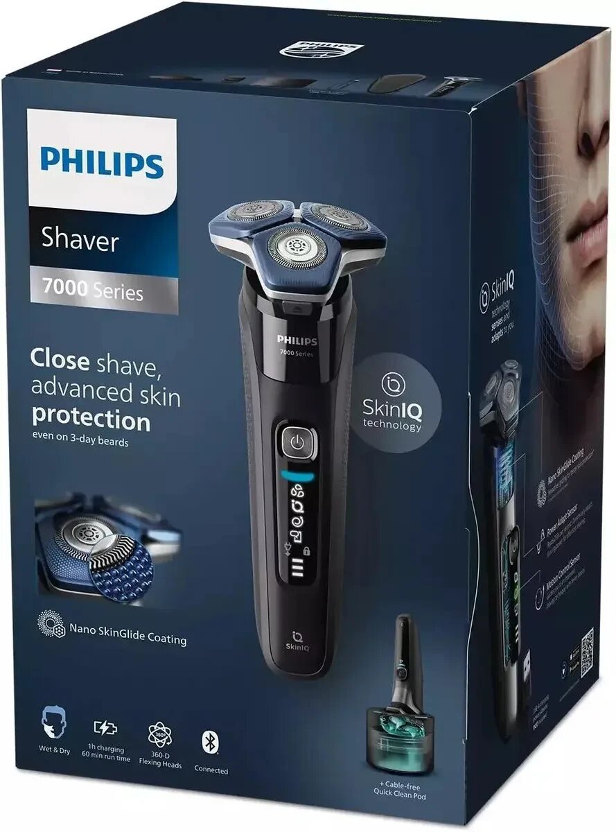 Бритва роторная Philips S7886/58 реж. эл:3 питан: аккум. черный