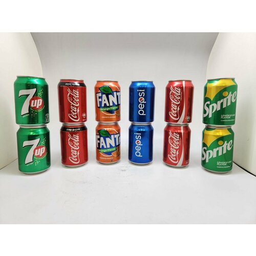Набор газированных напитков 12 шт. х 300 мл. (Coca-cola, Coca-cola Zero, Pepsi, Sprite, Fanta, 7up)