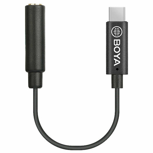 Boya BY-K9 Переходник 3,5 мм TRRS на USB Type-C by k5 аудиоадаптер с углом 90 гадусов с type c мама на type c папа by k5