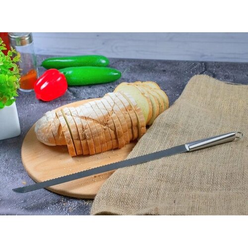 Нож для бисквита и хлеба с крупными зубцами, длина лезвия 35 см