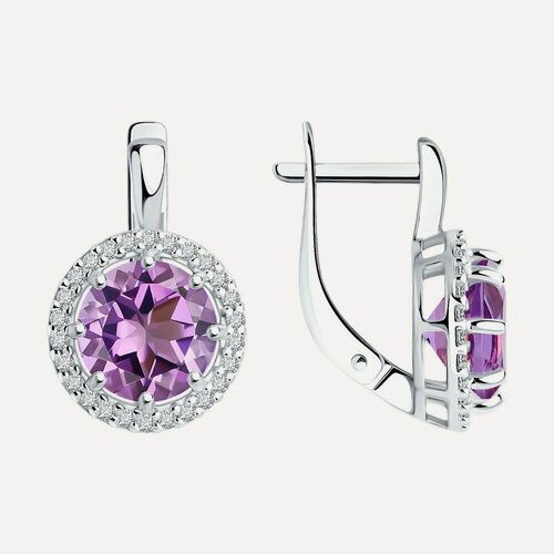 Изображение товара Серьги, серебро, 925 проба, аметист