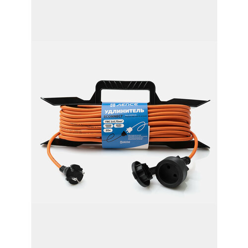 Удлинитель лепсе ГОСТ ПВС 2x0,75 6А 20м IP44 на рамке