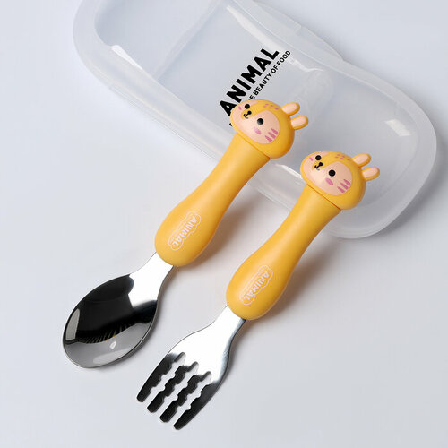 Набор детских столовых приборов в футляре Тигрята вилка ложка 765₽