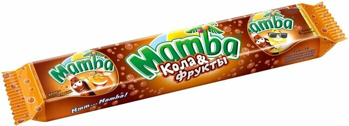 Конфеты Mamba жевательные со вкусом Кола и фрукты 79.5г