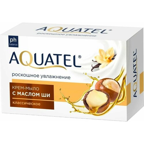 Крем-мыло Aquatel с маслом ши туалетное, 90г