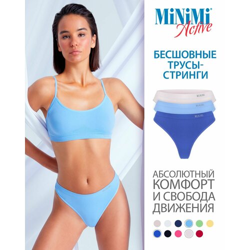 Трусы MiNiMi, 3 шт., размер 46/48 (M/L), голубой, синий, розовый