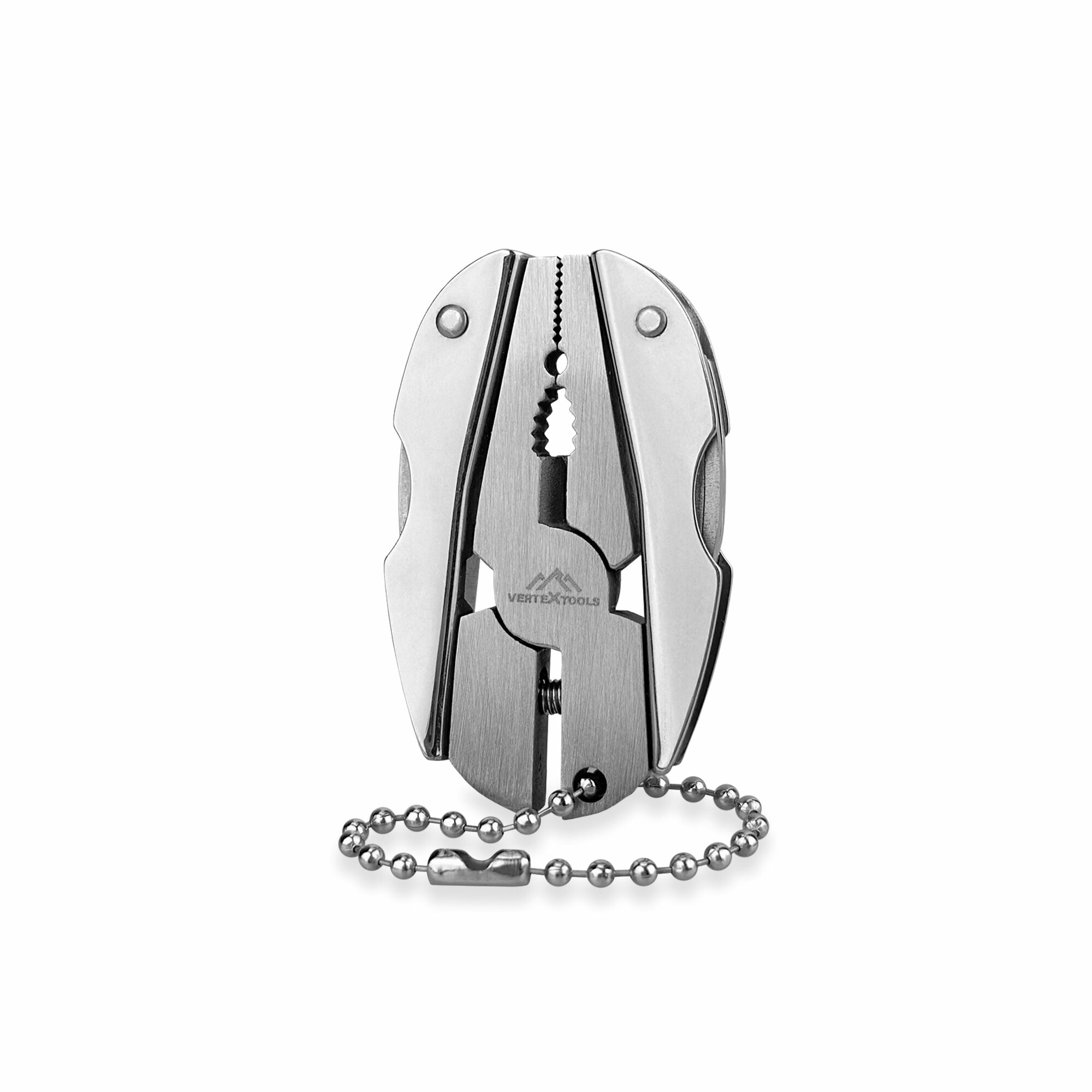 Мультитул-пассатижи брелок VertexTools, 5 в 1, складной, мини, из стали