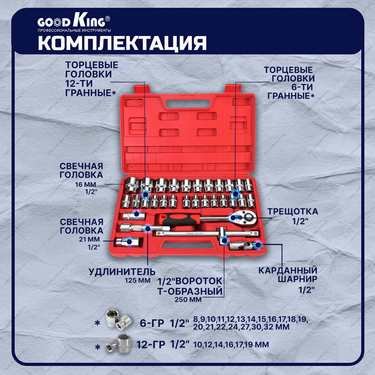 Goodking Набор ручных инструментов для авто K-10032, 32 предмета