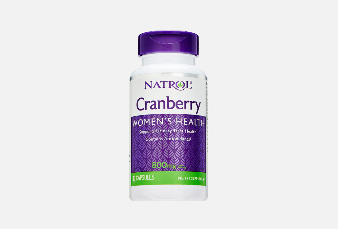 БАД для женского здоровья NATROL cranberry 800 мг в капсулах / количество 30 шт