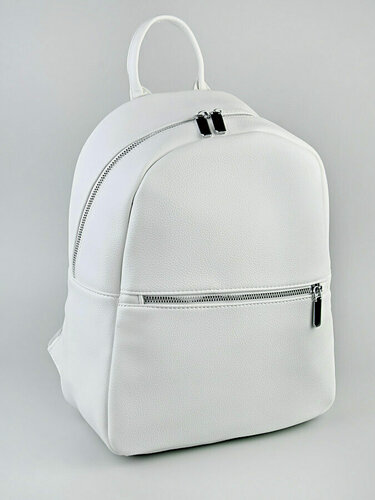 Изображение товара Рюкзак женский классический, стиль минималистический, повседневный экокожа от Skintera белый