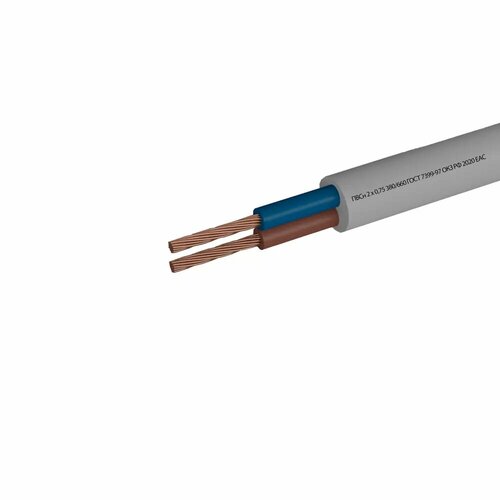 Провод Камит ПВС 2x0.75 мм 50 м ГОСТ цвет белый