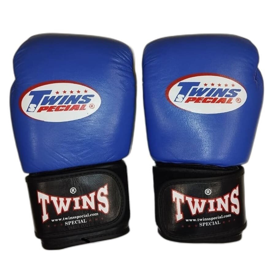 Перчатки боксерские Twins, синие, натуральная кожа, 16 OZ, Пакистан