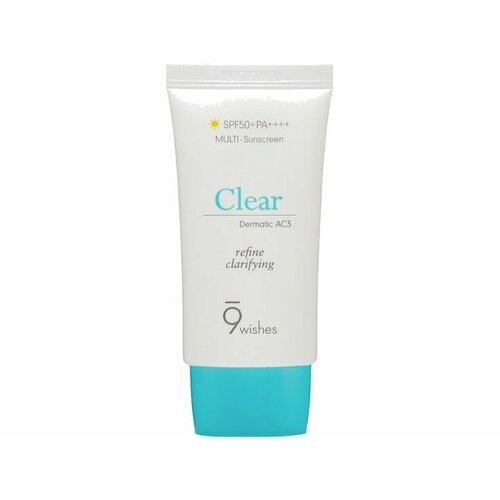 Солнцезащитный крем с LHA-кислотой SPF 50 PA 9 wishes Dermatic Clear Sunscreen солнцезащитный крем с lha кислотой spf 50 pa dermatic clear sunscreen 50 мл