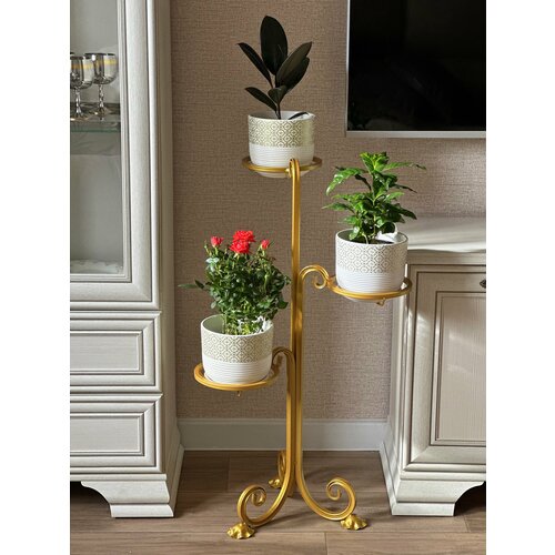 Подставка для цветов напольное кашпо напольное для цветов полка стеллаж под цветы 3 горшка 4500₽