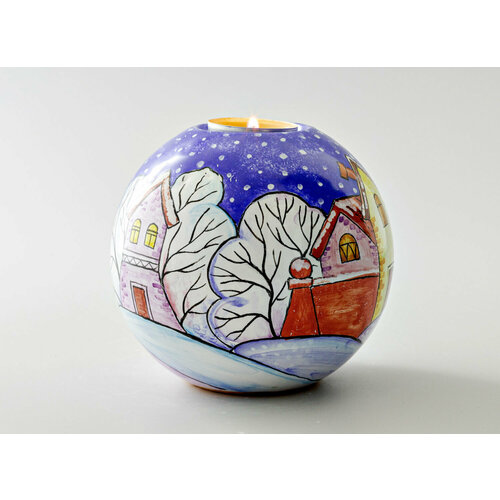 Подсвечник Зимняя ночь 1 Круглый