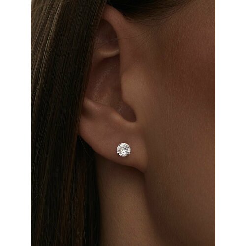 Серьги MIESTILO Серьги пусеты серебро 925 серебряные гвоздики маленькие, серебро, 925 проба, родирование, фианит