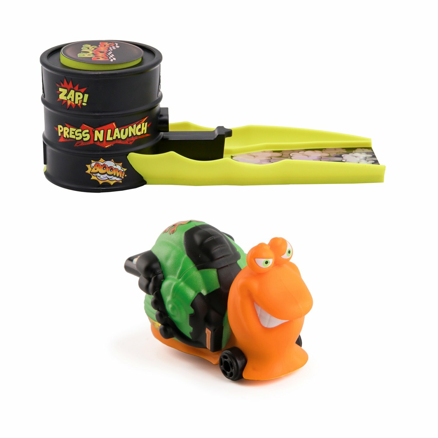 Игровой набор Bugs Racings Slaggy Гонка жуков с 1 машинкой Улитка оранжево зеленая K02BR003-1