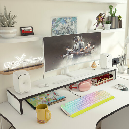 Подставка для монитора Xplace, MAX , бело-черная черный, белый, черный