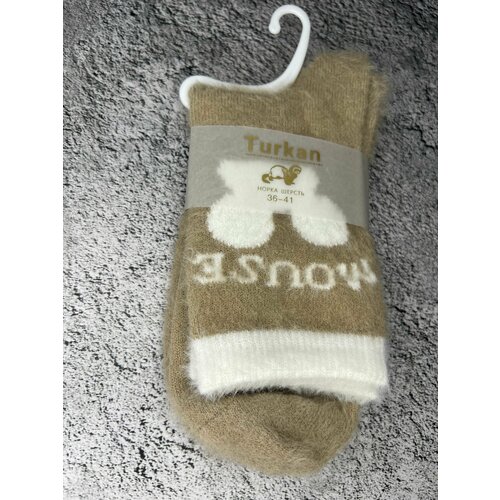 Носки , размер 36-41, белый теплые носочки для самой красивой снегурочки в банке женские теплые