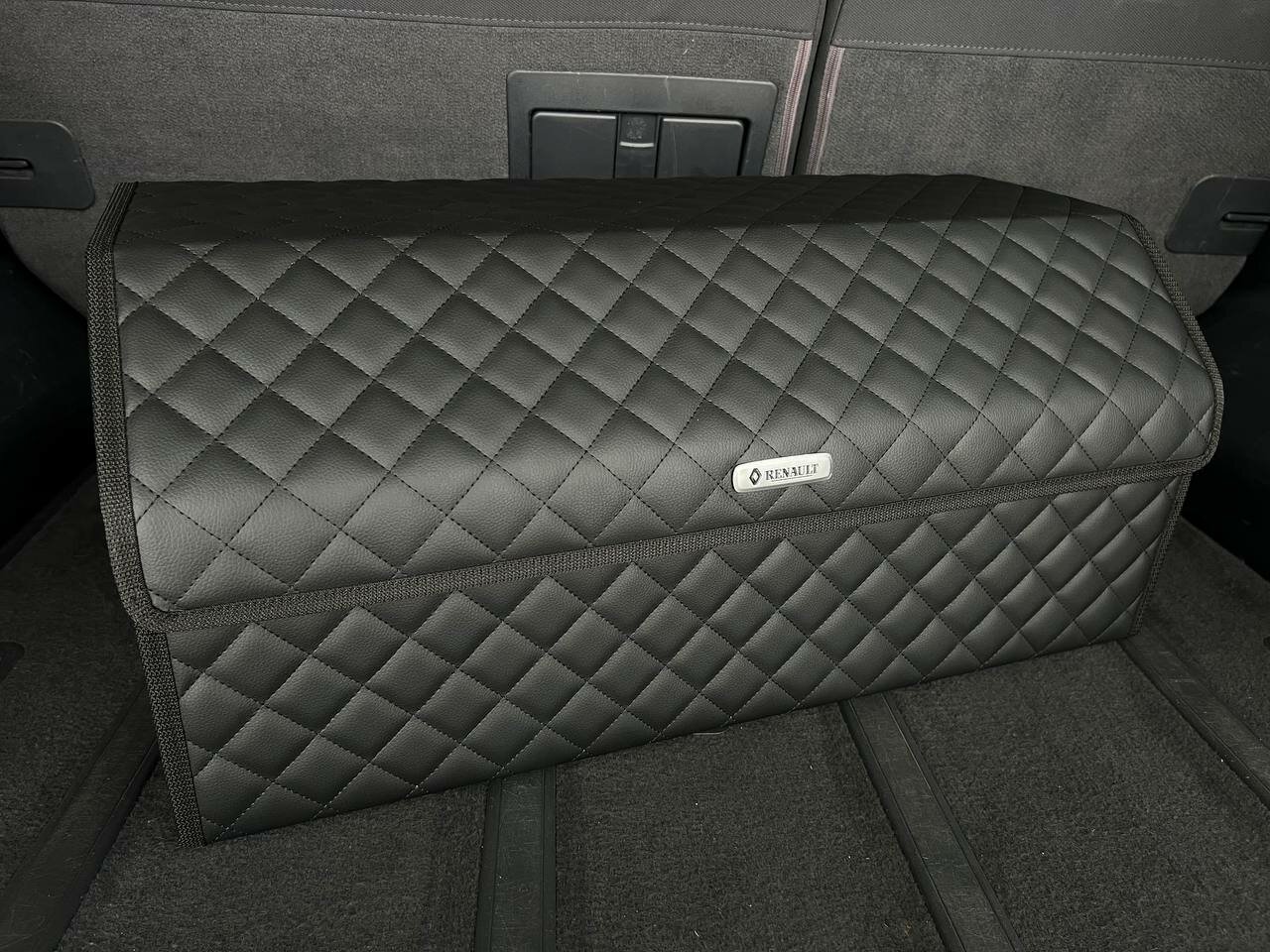 Органайзер для багажника Renault / Рено / Кофр 70х30х30, сумка, саквояж, ящик, черный с черной отстрочкой