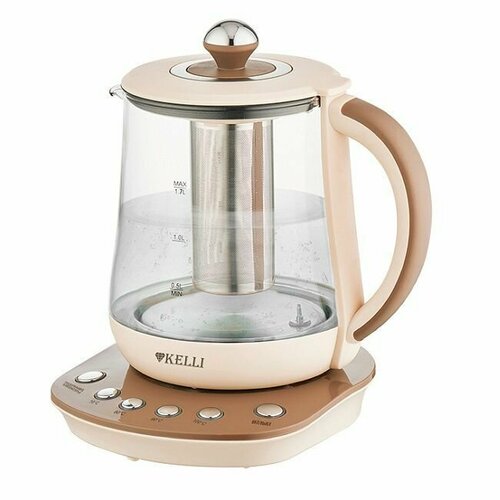 Чайник электрический с электронным управлением Kelli Келли 1377 17л 4 температурных режима стекло поворот корпуса на 360 209100₽
