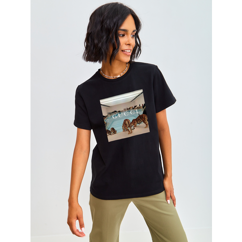 Футболка IVUSHKAprint, размер 44, черный