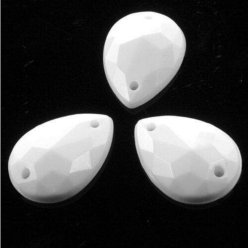 Стразы пластиковые пришивные в форме капли, набор 150 штук, цвет Белый 10, 14, 18 мм, набор для украшения одежды, танцевальных костюмов и купальников для ходожественной гимнастики