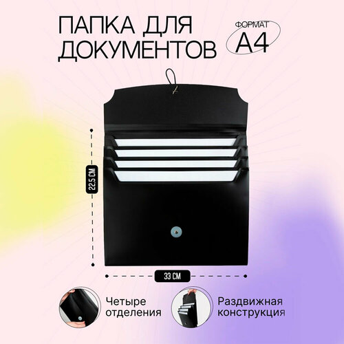 Папка для документов с отделениями А4 канцелярская