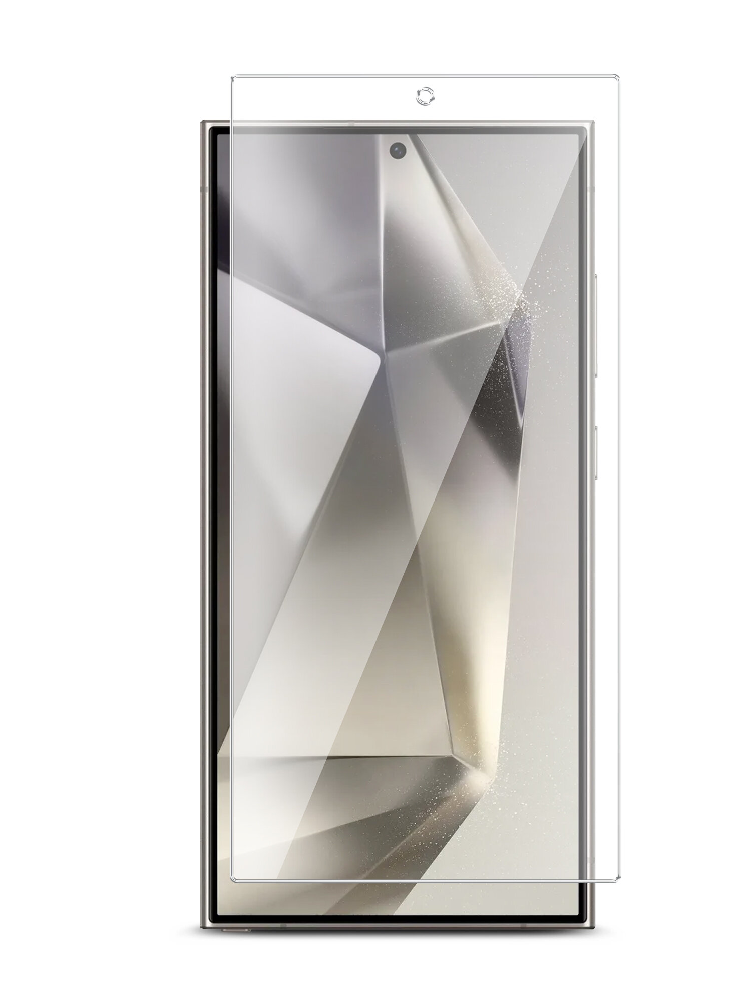 Защитное стекло для Samsung Galaxy S24 Ultra (Самсунг Галакси С24 Ультра) на Экран, (гибридное: пленка+стекловолокно), прозрачное силиконовая клеевая основа тонкое Hybrid Glass, Miuko