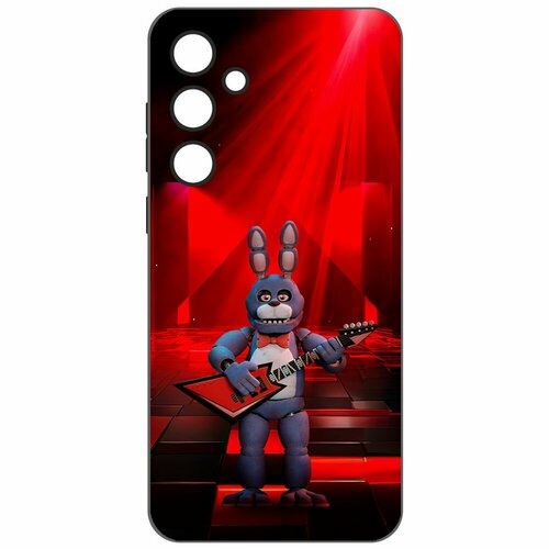 Чехол-накладка Krutoff Soft Case фнаф (FNAF) - Бонни с гитарой для Samsung Galaxy A35 5G (A356) черный чехол накладка krutoff soft case фнаф fnaf нарушение безопасности для samsung galaxy a35 5g a356 черный