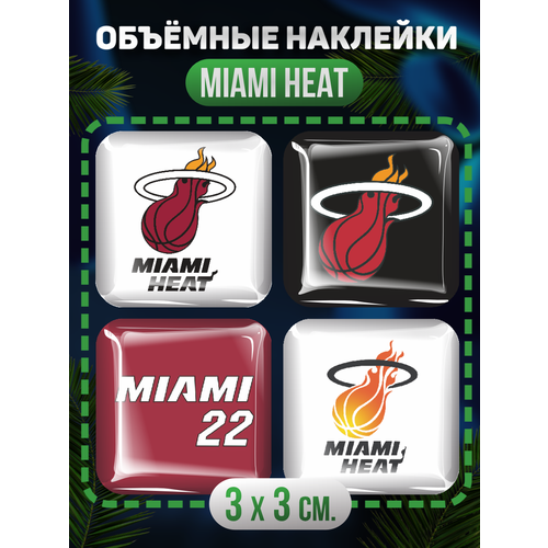 3D стикеры на телефон наклейки Miami Heat клуб