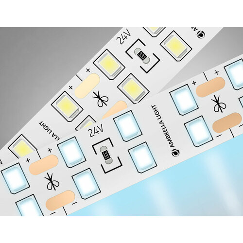Светодиодная лента двухрядная Ambrella Illumination GS3603 2835 204Led 20W/m 24V IP20 6500K 5m