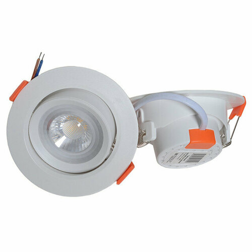 Светильник встраиваемый балтийский стиль 5вт 4500к поворотный белый 1213₽