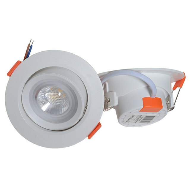 фото Светильник встраиваемый балтийский стиль 5вт 4500к поворотный белый