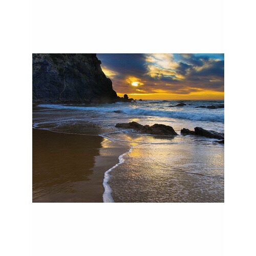 Картина готовая на холсте, 40x50, море, c подрамником