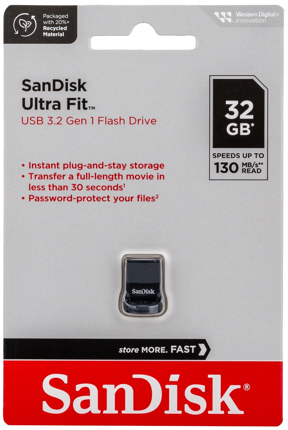 Флеш-накопитель (флэшка) SanDisk USB 3.2 32 ГБ Flash drive Flash Drive Ultra Fit