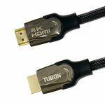 Кабель TUBON HDMI - HDMI 2.1 8K 60Hz, 4k 120Hz, HDR, Нейлоновая оплетка HH02 - изображение
