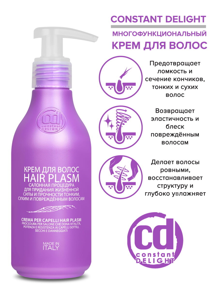 CONSTANT DELIGHT Крем для волос Hair Plasm / Ricostruzione 200 мл - фото №3