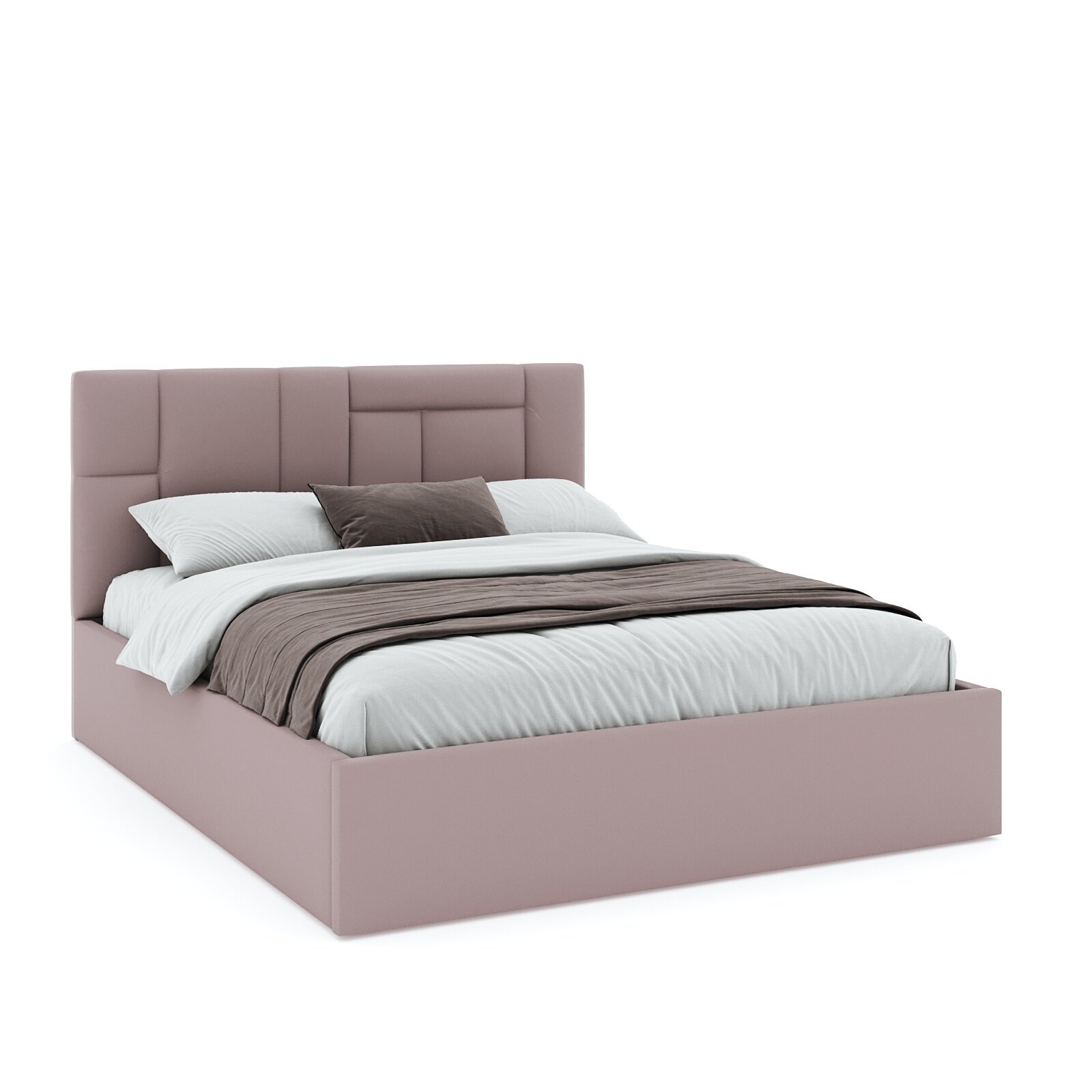 Кровать Лео Абстракция 160 в розовом велюре Э11