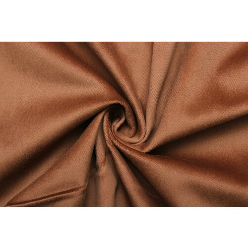 Ткань Бархат на хлопке карамельно-коричневый, ш148см, 0,5 м