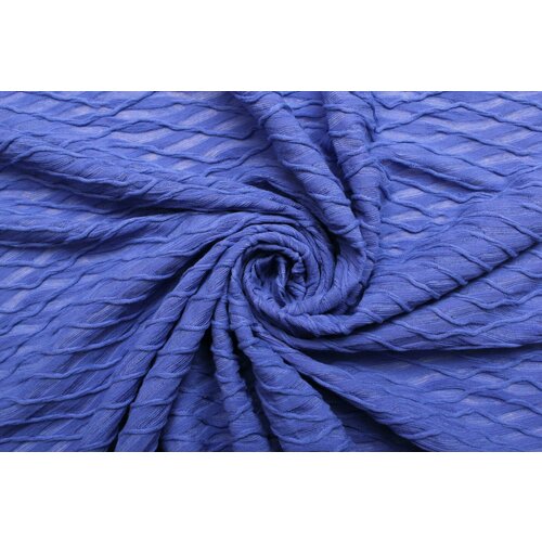 Ткань Трикотаж-жаккард-стрейч ярко-синий, тёмный, ш110см, 0,5 м