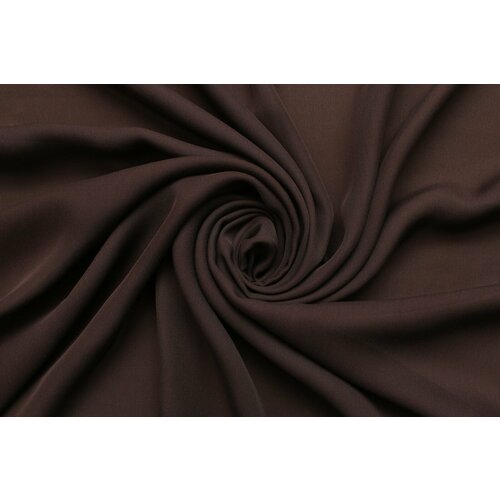 Ткань Шёлк-креп Sabbe двухслойный цвета тёмного шоколада, ш138см, 0,5 м