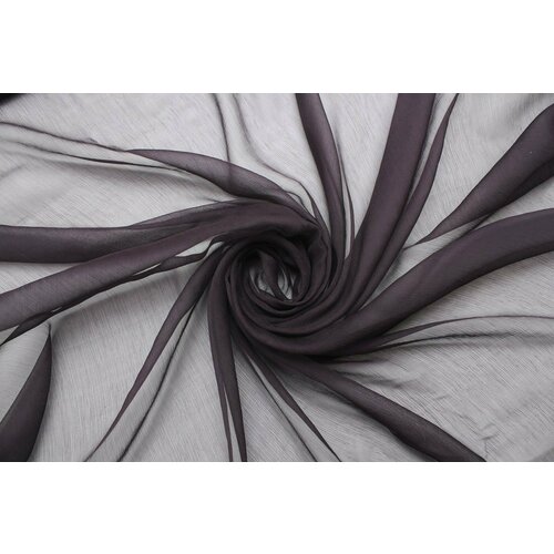 Ткань Шёлк-шифон-креш тёмный баклажан, ш130см, 0,5 м