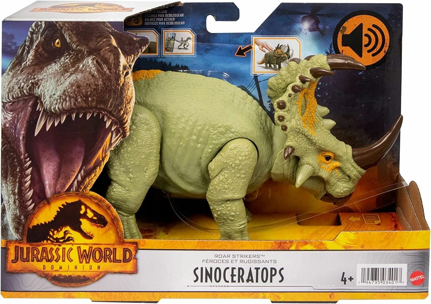 Jurassic World Рычащий динозавр Синоцератопс Sinoceratops HDX43