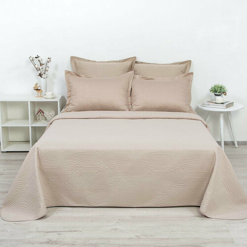 Покрывало 220х215 см полисатин (ультрастеп) Бежевый