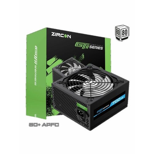 Блок питания ATX ZIRCON GTI-700 Черный 700W 204pin 44pin 262pin 6SATA 3MOLEX вентилятор 120мм 6595₽