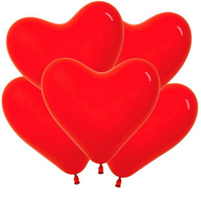 Шар латексный 11 Сердце цвет красный, набор 50 шт
