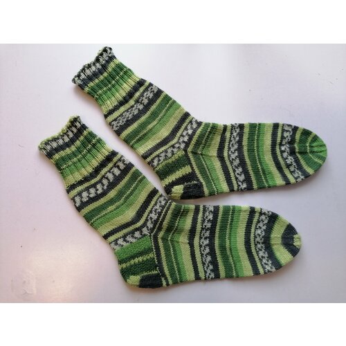 Носки ЮНА, размер 36-37, зеленый носки вязаные деревенские шерстяные носки ручная работа