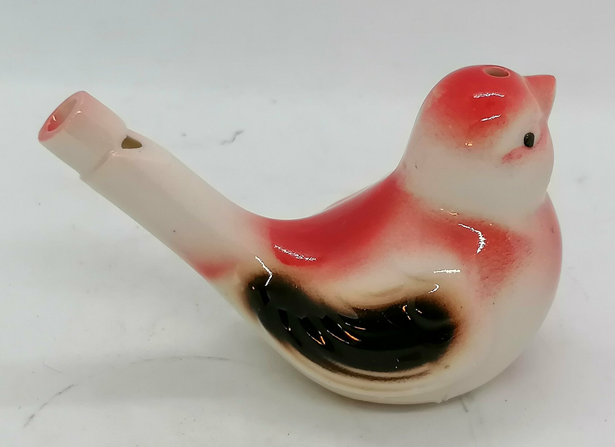 Свистулька фарфоровая "снегирь" — фото 1